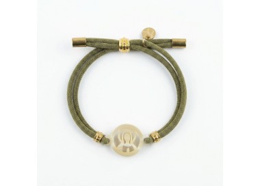 Virgen María. Pulsera Elástica Nácar