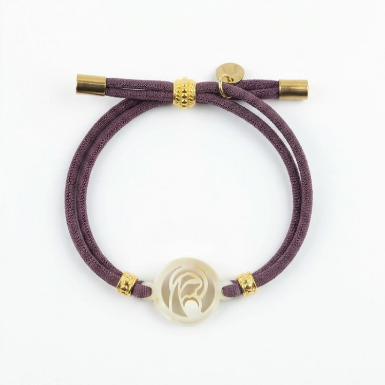 Virgen Madre. Pulsera Elástica Nácar