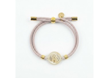 Virgen del Carmen. Pulsera Elástica Nácar