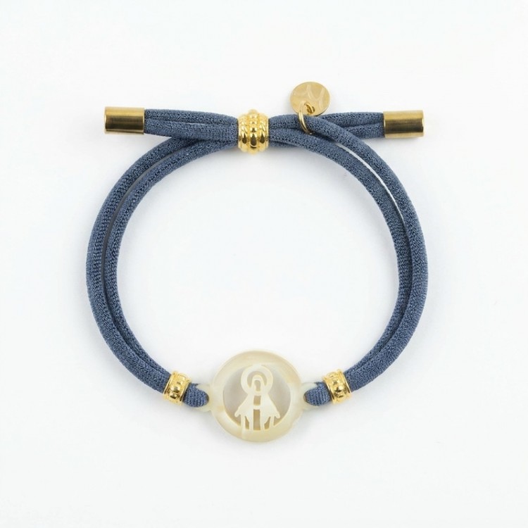 Virgen Milagrosa. Pulsera Elástica Nácar