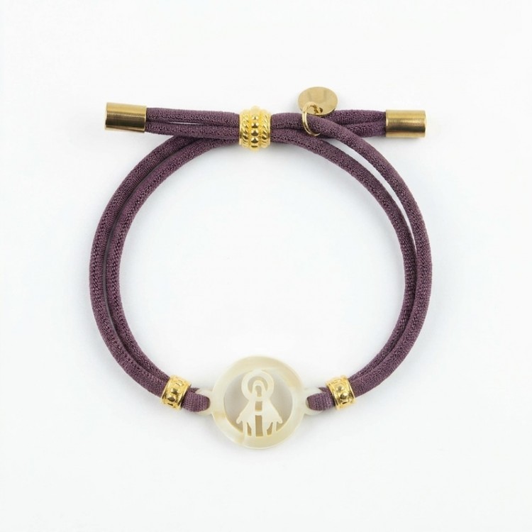 Virgen Milagrosa. Pulsera Elástica Nácar