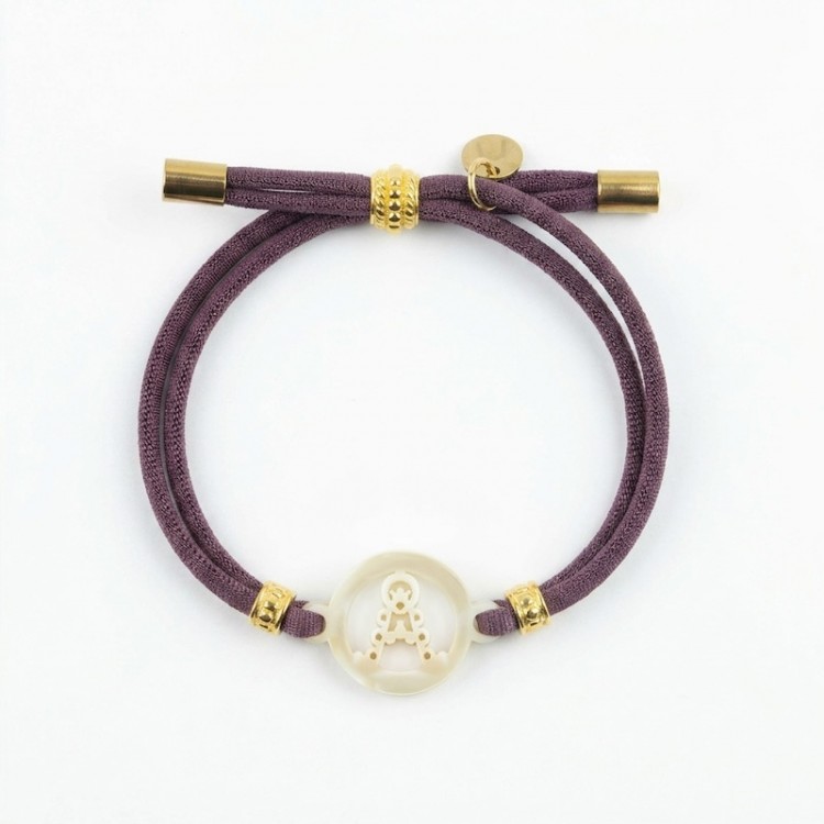 Virgen del Rocío. Pulsera Elástica Nácar