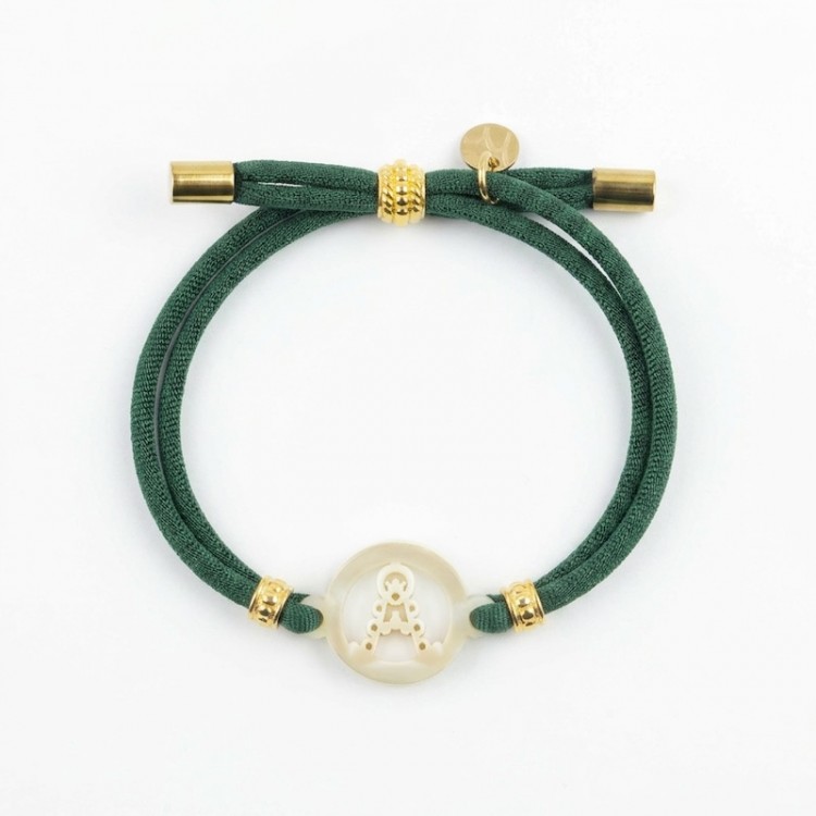 Virgen del Rocío. Pulsera Elástica Nácar