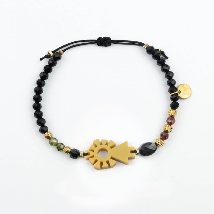 Virgen del Pilar. Pulsera Cristal y Circón.