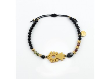 Virgen del Pilar. Pulsera Cristal y Circón.
