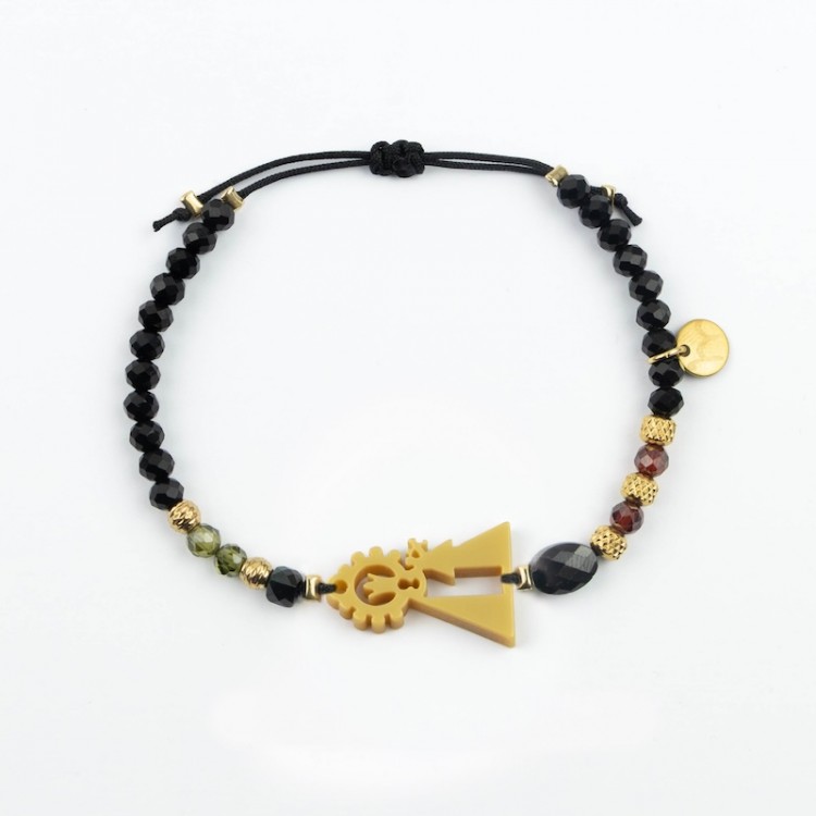 Virgen de los Desamparados. Pulsera Cristal y Circón.
