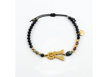 Virgen de los Desamparados. Pulsera Cristal y Circón.