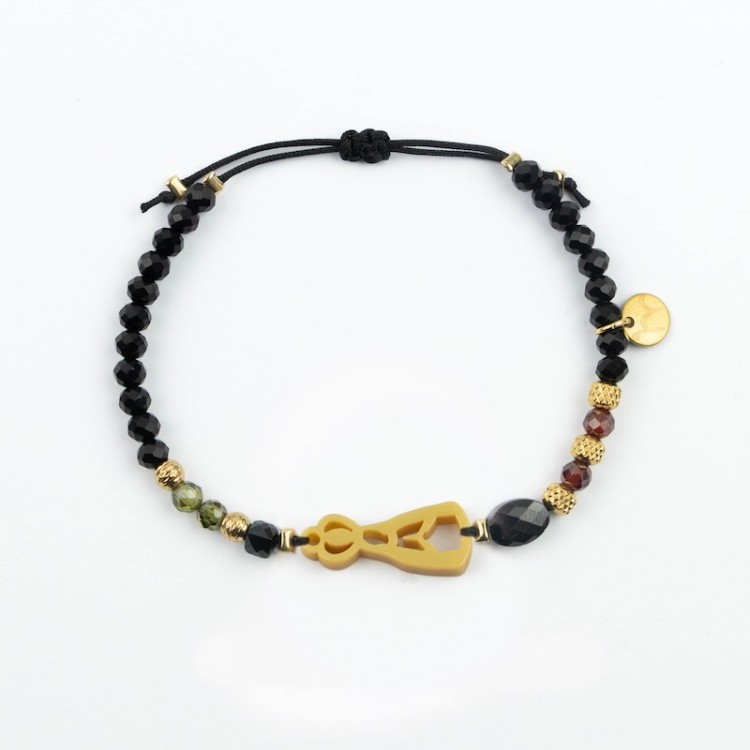 Virgen de Fátima. Pulsera Cristal y Circón.
