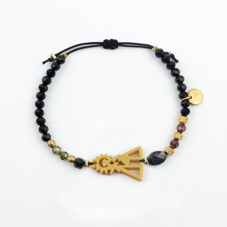 Virgen de Guadalupe. Pulsera Cristal y Circón.