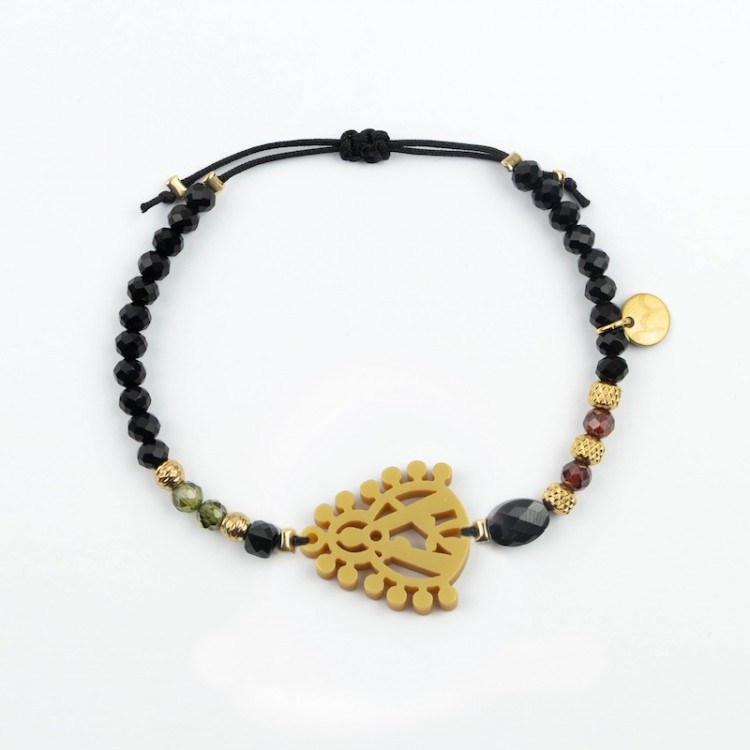 Virgen de la Cabeza. Pulsera Cristal y Circón.