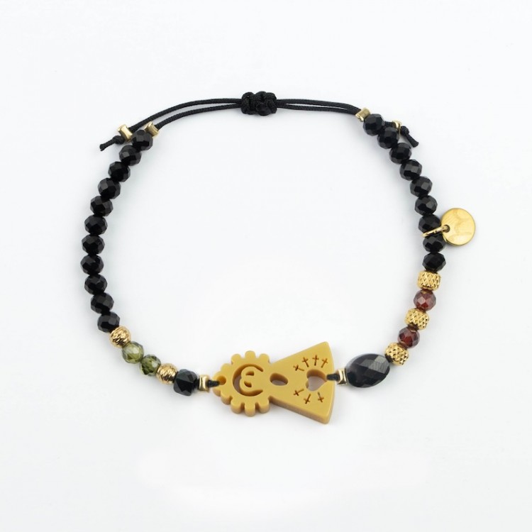 Virgen de los Dolores. Pulsera Cristal y Circón.