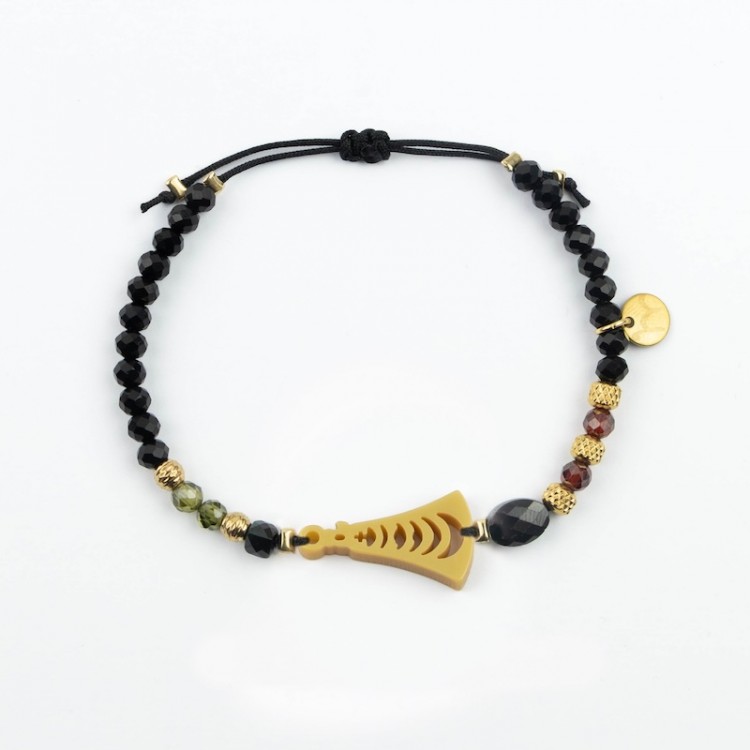 Virgen de Loreto. Pulsera Cristal y Circón.