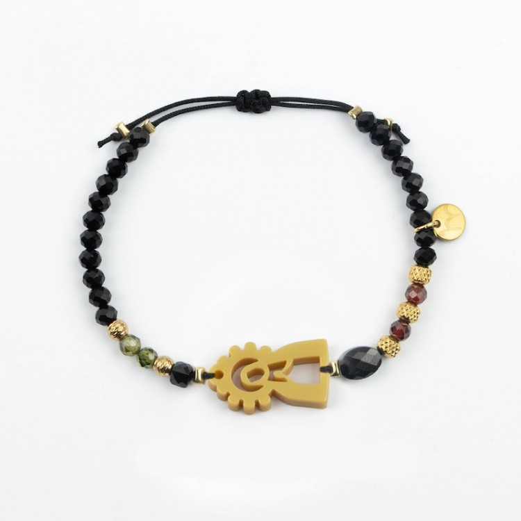 Virgen de la Paloma. Pulsera Cristal y Circón.