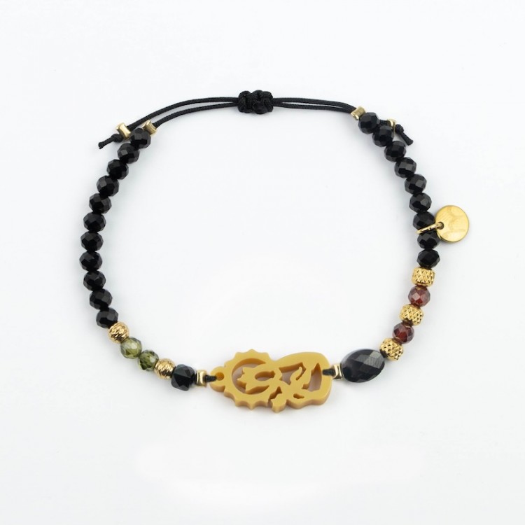 Virgen de la Almudena. Pulsera Cristal y Circón.