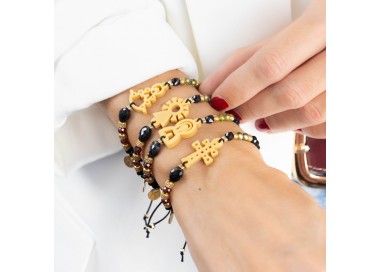 Virgen del Perpetuo Socorro. Pulsera Cristal y Circón.