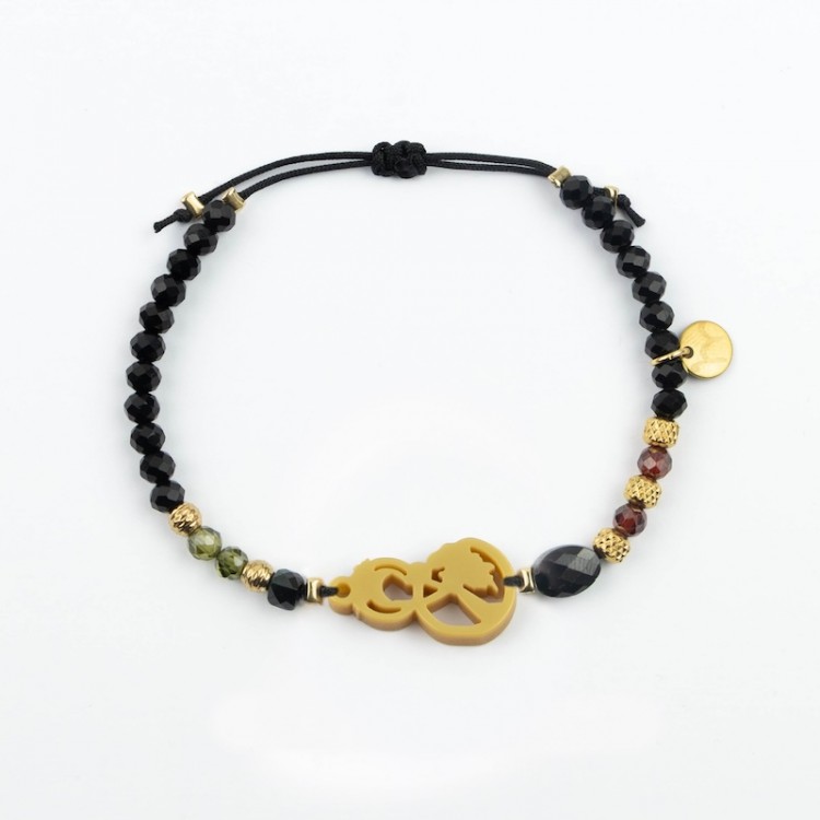 Virgen del Perpetuo Socorro. Pulsera Cristal y Circón.