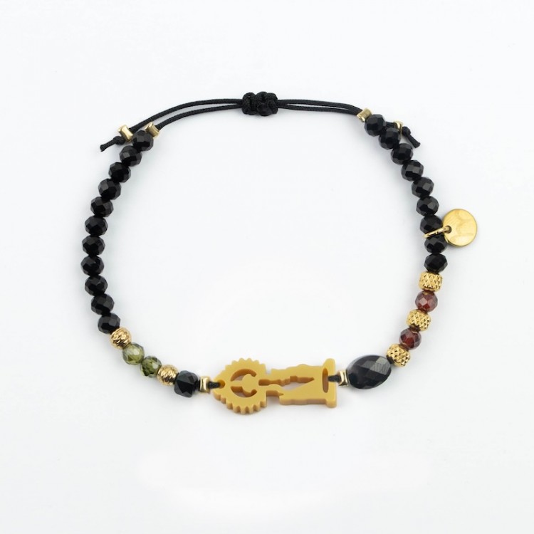 Virgen de San Lorenzo. Pulsera Cristal y Circón.