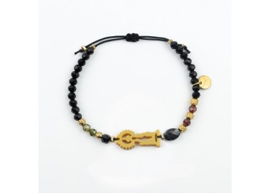 Virgen de San Lorenzo. Pulsera Cristal y Circón.