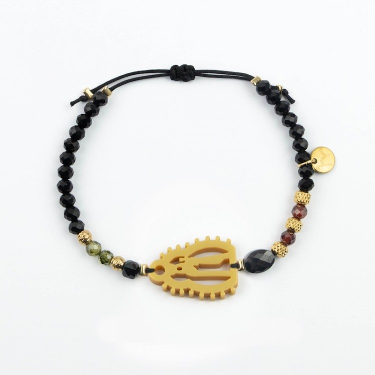 Virgen de los Ojos Grandes. Pulsera Cristal y Circón.
