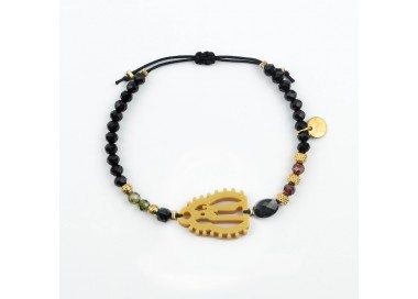 Virgen de los Ojos Grandes. Pulsera Cristal y Circón.