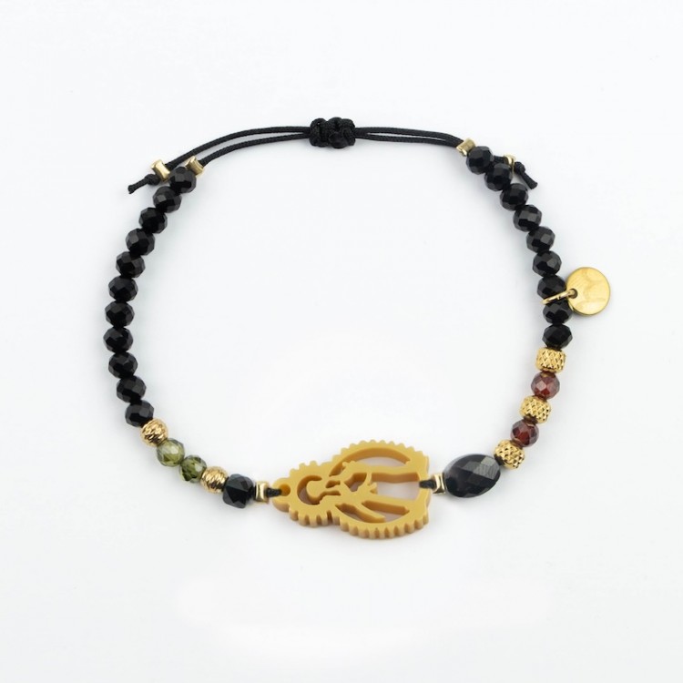 Virgen de la Cinta. Pulsera Cristal y Circón.