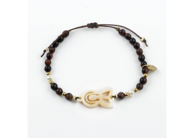 Virgen María. Pulsera Piedra y Perla Nácar