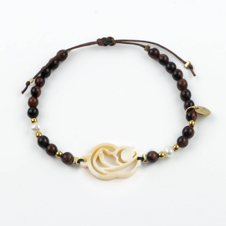 Virgen Madre. Pulsera Piedra y Perla Nácar