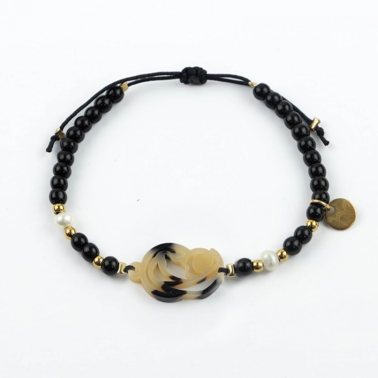 Virgen Madre. Pulsera Piedra y Perla Carey