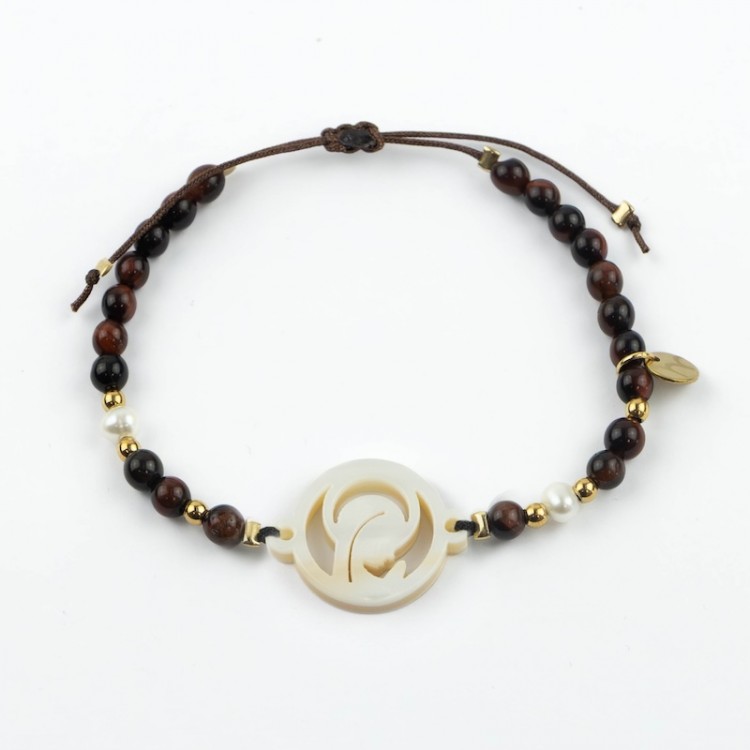 Virgen Niña. Pulsera Piedra y Perla Nácar