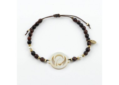 Virgen Niña. Pulsera Piedra y Perla Nácar