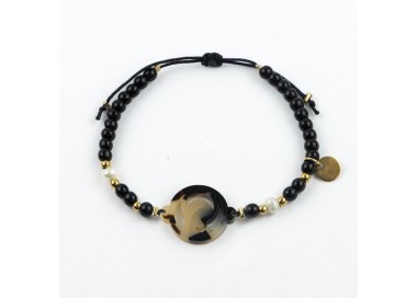 Virgen Niña. Pulsera Piedra y Perla Carey
