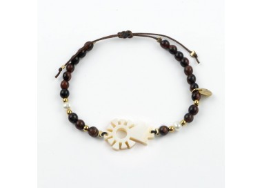 Virgen del Pilar. Pulsera Piedra y Perla Nácar
