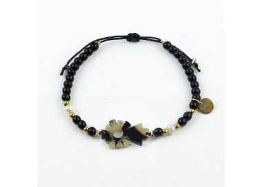 Virgen del Pilar. Pulsera Piedra y Perla Carey