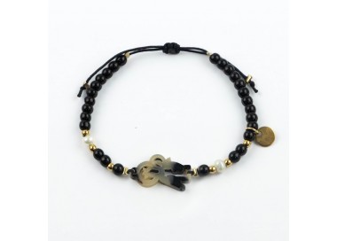 Virgen del Carmen. Pulsera Piedra y Perla Carey