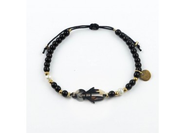 Virgen Milagrosa. Pulsera Piedra y Perla Carey