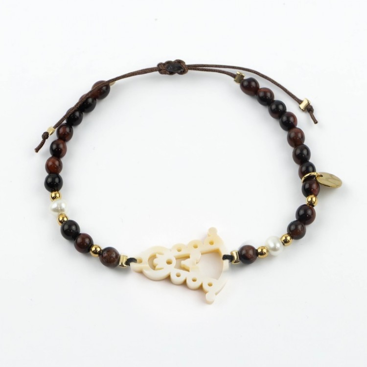 Virgen del Rocío. Pulsera Piedra y Perla Nácar