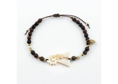 Virgen de los Desamparados. Pulsera Piedra y Perla Nácar