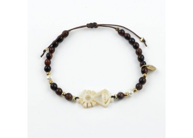 Virgen de Covadonga. Pulsera Piedra y Perla Nácar