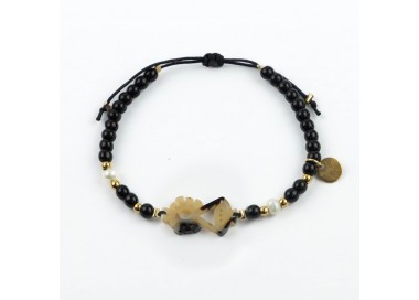 Virgen de Covadonga. Pulsera Piedra y Perla Carey