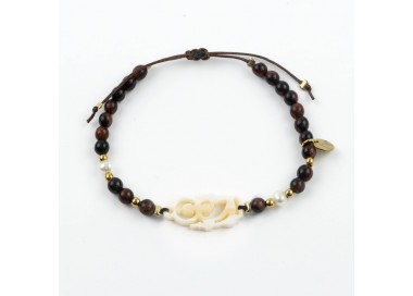 San Judas. Pulsera Piedra y Perla Nácar
