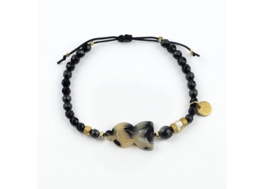 Virgen María. Pulsera Ónix Facetado Carey