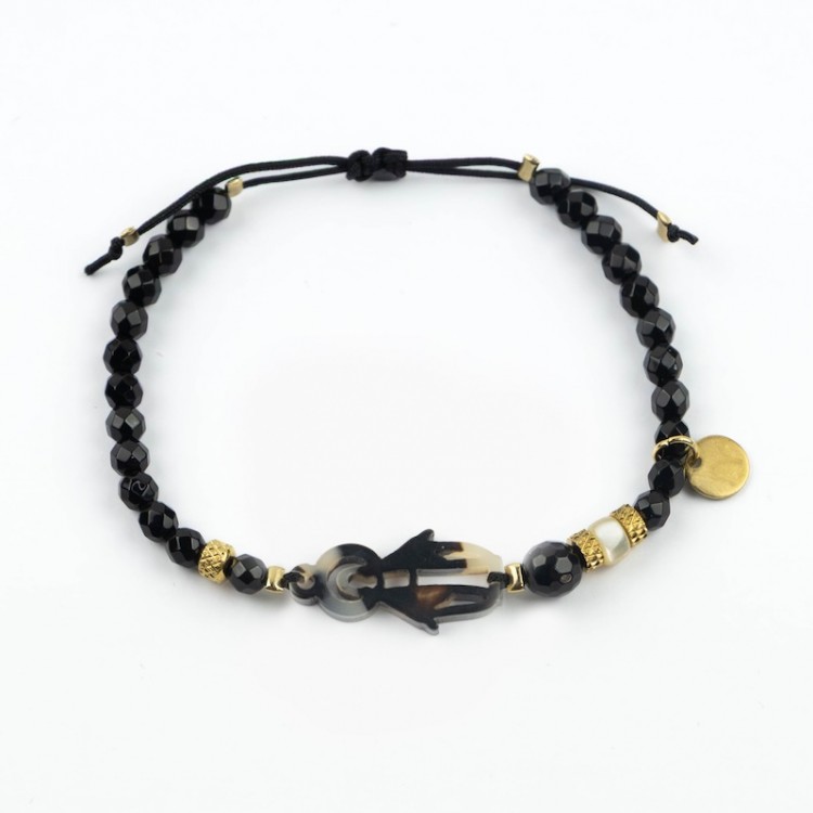 Virgen Milagrosa. Pulsera Ónix Facetado Carey
