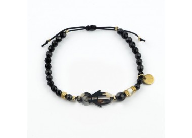 Virgen Milagrosa. Pulsera Ónix Facetado Carey