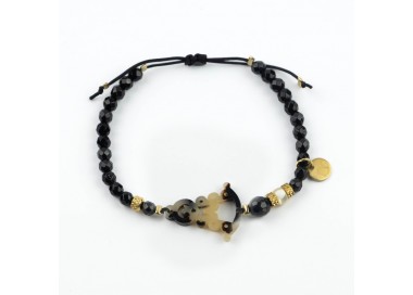 Virgen del Rocío. Pulsera Ónix Facetado Carey