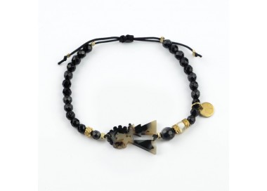 Virgen de los Desamparados. Pulsera Ónix Facetado Carey