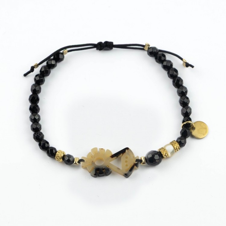 Virgen de Covadonga. Pulsera Ónix Facetado Carey