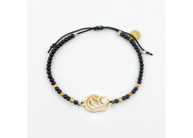 Virgen Madre. Pulsera Mini Ónix y Acero