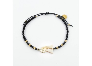 Virgen de los Desamparados. Pulsera Mini Ónix y Acero