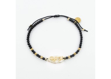 San Judas. Pulsera Mini Ónix y Acero