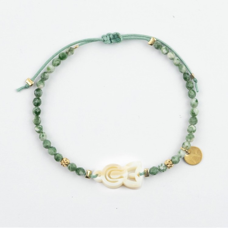 Virgen María. Pulsera Mini Piedras Facetadas